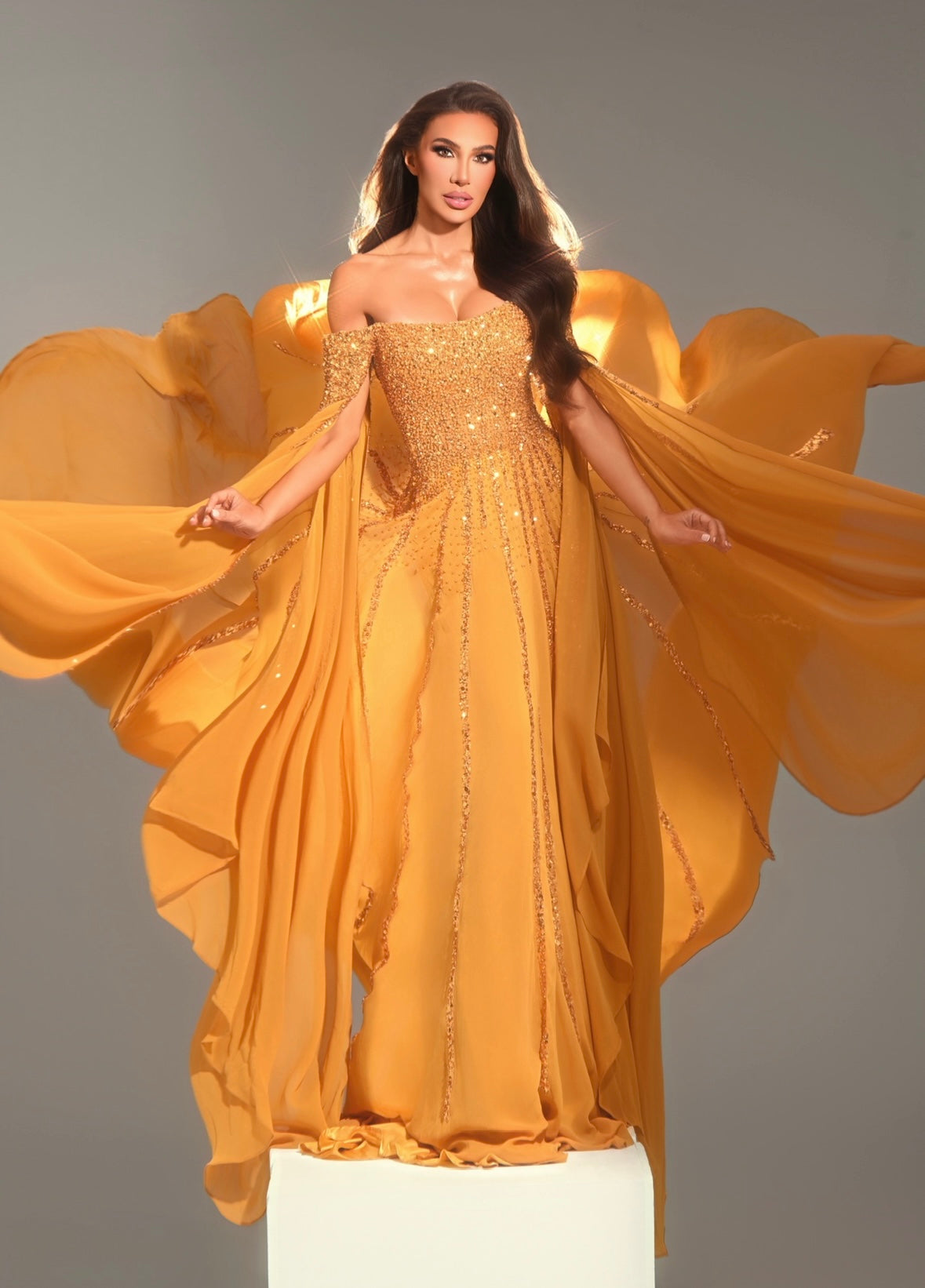 Celestial Muse - Gold Gown My Store Celestial Muse - Gold Gown My Store